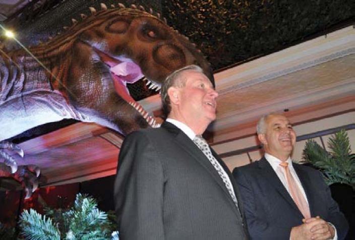 Premier Colin Barnett and WA Museum CEO Alec Coles at Dinosaur Discovery